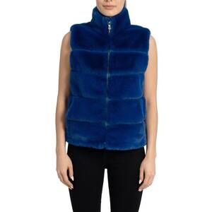 NEW LOVE TOKEN vince faux fur vest in blue